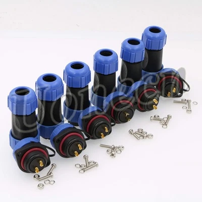 SP21 2Pin Waterproof Crimp Connector IP67 Outdoor Power Cable Plug Socket - Image 1 of 4