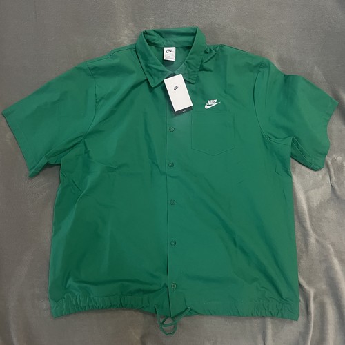 Nike Club camicia Oxford manica corta con bottoni verde uomo taglia L nuova FN3902