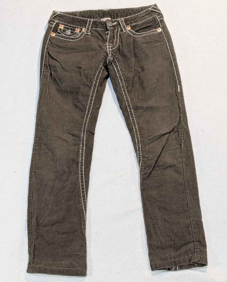 Pantalón True Religion Marrón Pana Joey Grande T Talla 26 28x28 Pierna Recta Tiro Bajo Foto 1 de 4