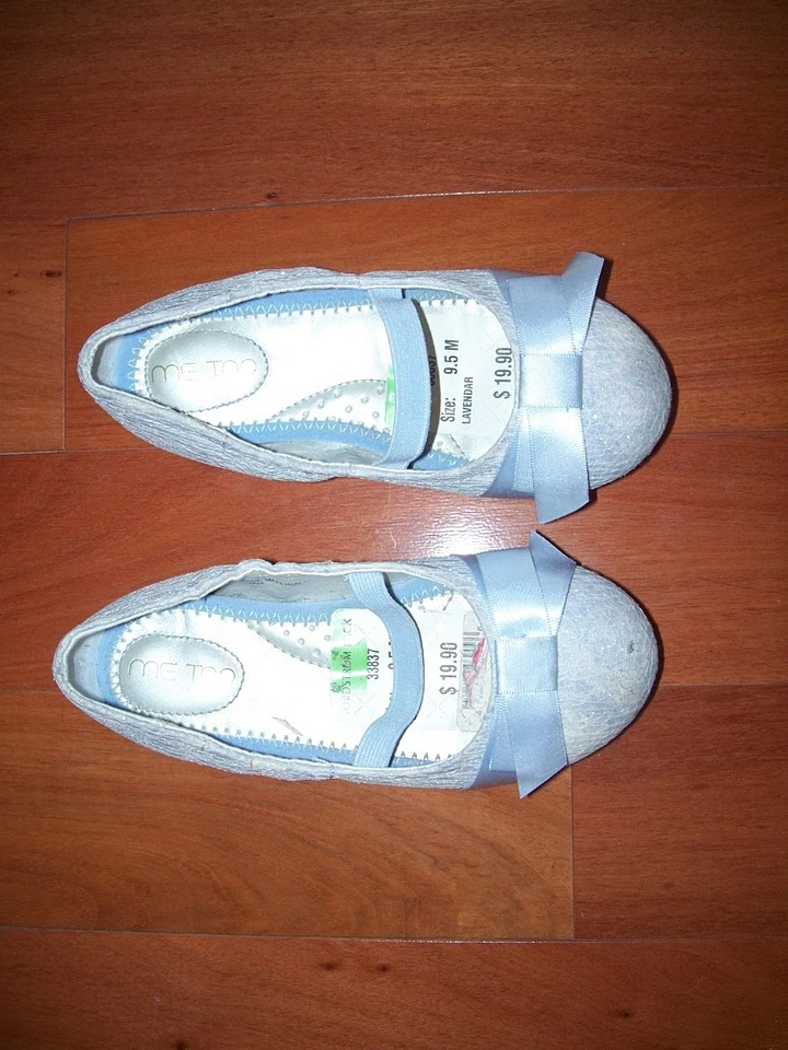 Zapatos sin cordones Me Too elegantes de encaje azul lavanda 9,5 M flor niña concurso boda Foto 1 de 1