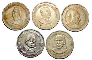 1997-2008 - INDIA REPUBLIC 2 RUPEE COPPER-NICKLE 5 COMMEMORATIVE RARE COINS LOT - Picture 1 of 6