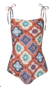 Juan De Dios Bathing Suit San Juan Therracota Mosaic Sunny  SZ S Reversible - Picture 1 of 8
