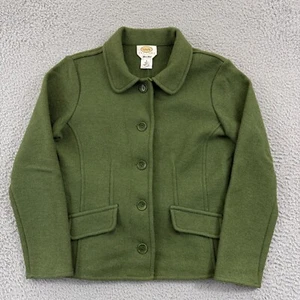 Talbots Jacket Womens PS Green Alpaca Wool Blend Blazer Casual Pocket Button Up - Picture 1 of 12