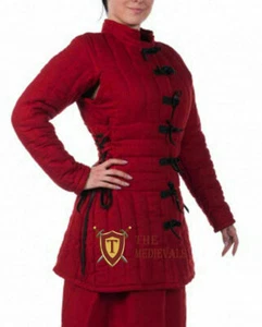 Medieval Women Gambeson Thick Padded Female armor LARP SCA HEMA theater costume - Picture 1 of 7