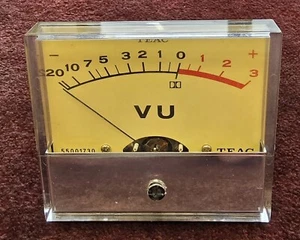 Teac A-5500 Reel to Reel 55001720 VU Meter with Internal Lamp,  2 Mounting Nuts - Picture 1 of 2