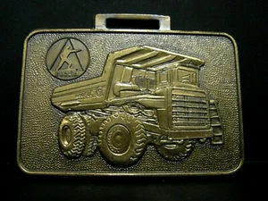 EUCLID R50 EUC Hauler Dump Truck Brass Pocket Watch Fob Construction Equipment - Picture 1 of 2