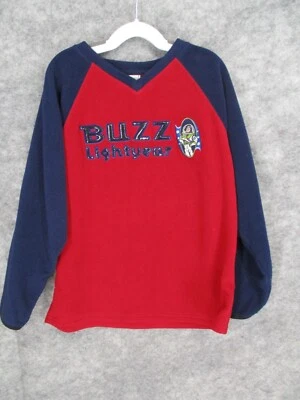 Buzz Lightyear Boy's Medium Pullover Sweatshirt Fleece V-Neck Red Disney Store - Image 1 of 4
