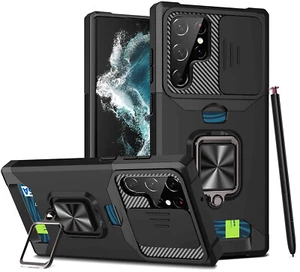 For Samsung Galaxy S22 Ultra/S23 +/S22 Armor Rubber Slim Kickstand PC Case Cover - Picture 1 of 11