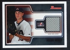 FELIPE PEREZ 2010 BOWMAN DRAFT RC ROOKIE USA BASEBALL RELIC JERSEY SP #/949 $15