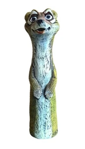 Heavy Solid Standing Meerkat Sculpture Garden Realistic Ornaments Signed H:27cm - Picture 1 of 9