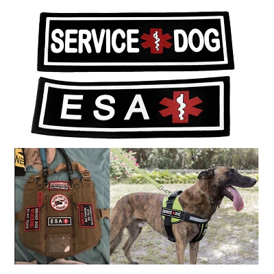 3D PVC Rubber Service Dog Patch for Harness and Vest Removable Hook Back Badge - Image 1 of 2