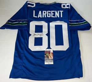 Steve Largent Seattle Seahawks signed Custom jersey W/ HOF Inscription JSA COA - Picture 1 of 4