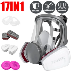 17 in 1 Vollgesicht Gesichtsstück Lackieren Sprühen Sicherheit 6800 Atemschutz Gasmaske - Bild 1 von 12