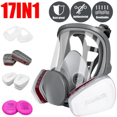 17 in 1 Full Face Facepiece Painting Spraying Safety 6800 Respirator Gas Mask - Image 1 of 4