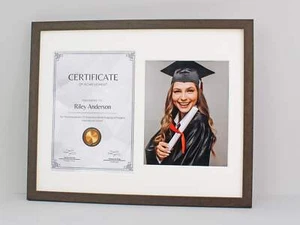 Certificate, Graduation, Diploma Frame with 10x8 Inch Photo. - Picture 1 of 10