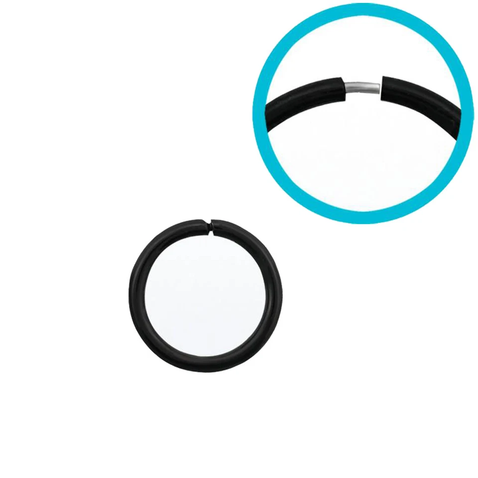 Nasenring 925 Sterling Silber Schwarz 1,0 x 8 mm Nasenstecker Lippe Helix Ohr - Bild 1 von 1