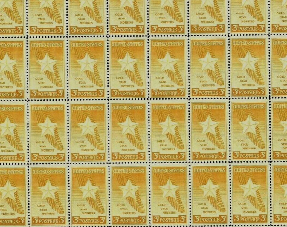 Gold Star Mothers 1948 #969 hoja completa como nueva de 50 MNH OG Foto 1 de 1