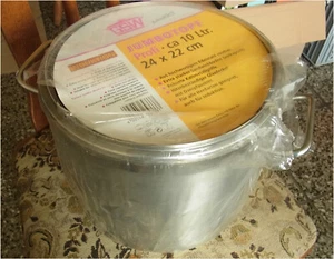 Edelstahl Kochtopf 10 Liter, mit Glasdeckel, NEU - Bild 1 von 2