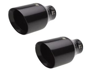 Pair Terminals Round Pigtailed Exhaust System Silencer Steel Inox SIMONI RACING - Picture 1 of 6