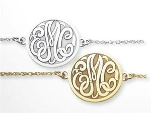 Special Order Solid 10kt Gold 3 Letter Initial Monogram Design Charm Bracelet - Picture 1 of 1