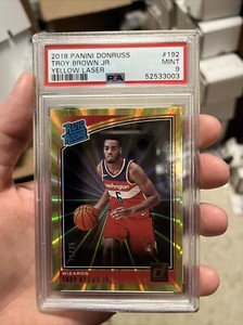 2018-19 Panini Donruss Troy Brown Jr Yellow Laser /25 Pop 2 PSA 9 QTY 2