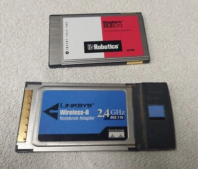 Modem de cartão US ROBOTICS CC1288 28,8 peças e LYNKSYS sem fio B Woc11 - Imagem 1 de 4