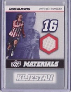 2008 Upper Deck MLS Materials #MM29 Sacha Kljestan WHITE Jersey - Flat S/H