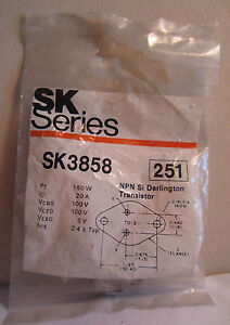 SK Series SK3858 251 NPN SI Darlington Transistor NIB