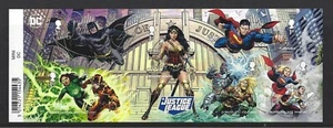 GREAT BRITAIN 2021 DC COLLECTION JUSTICE LEAGUE MINIATURE SHEET FINE USED - Picture 1 of 1