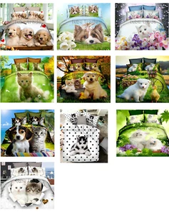 Animali Completo lenzuola 3D singolo COPRIPIUMINO 160x200cm Cotton World - Foto 1 di 19