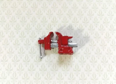 Tornillo de banco rojo miniatura para casa de muñecas escala 1:12 herramienta de metal pintado Foto 1 de 2