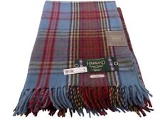 Highland Wool Blend Tartan Blanket / Throw Extra Warm Anderson Tartan