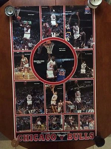 VTG 1991 Chicago Bulls Starline Poster NBA Championship Michael Jordan Pippen  - Picture 1 of 11