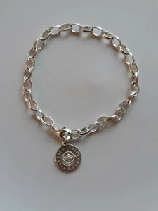 Thomas Sabo silver 925 charm club real diamond adjustable length bracelet to18cm - Picture 1 of 4