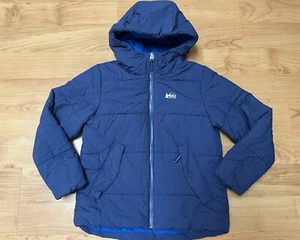 REI Puffer Jacket Girls Size M 10-12 Neon Green Packable EUC - Picture 1 of 8