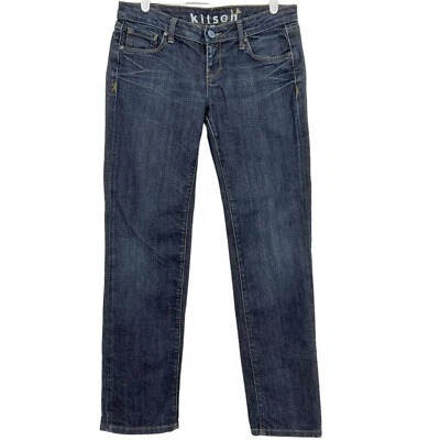 Женские прямые джинсы из денима KITSON LA Only me размер 29 низкая посадка эластичные темно-синие - Изображение 1 из 4