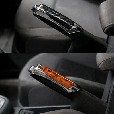 Red Carbon Fiber Style Car Hand Brake Protector Cover Auto Interior Accessories - Image 1 of 4