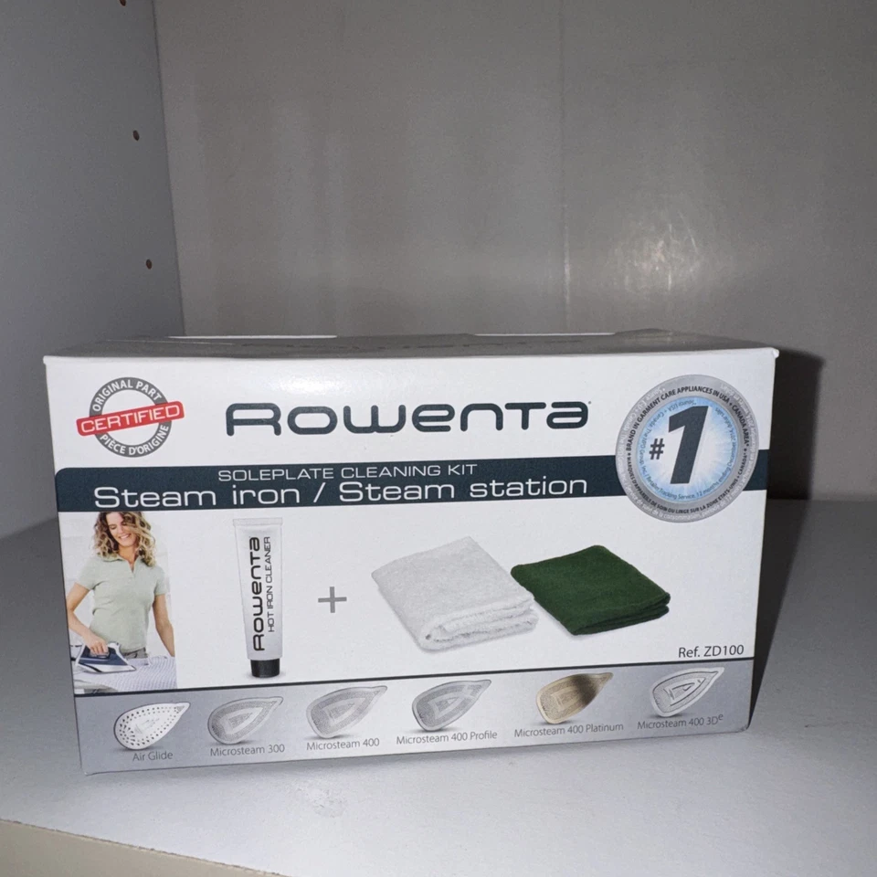 Rowenta ZD100 Non-Toxic Stainless Steel Soleplate Cleaner Kit for Steam Irons - Image 1 of 1