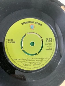 Alice cooper. Elected.  .  7” vinyl   1972. Warner brothers - Picture 1 of 2