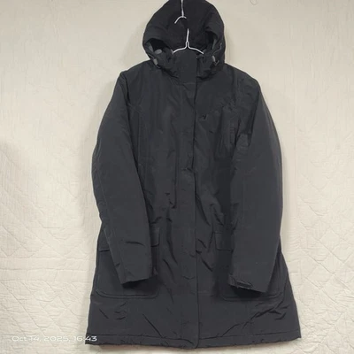 Lands End Down The Squall Parka Winter Coat Hooded Jacket Black Medium Mens - Image 1 of 4