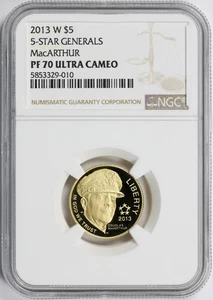 2013-W Gold $5 5-Star Generals MacArthur NGC PF70 Ultra Cameo - Picture 1 of 4