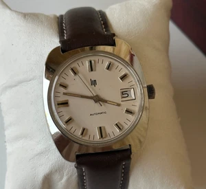 1970's Vintage Lip Automatic Watch Men's Gents 36mm Rare Mint Date Squared Swiss - Picture 1 of 24
