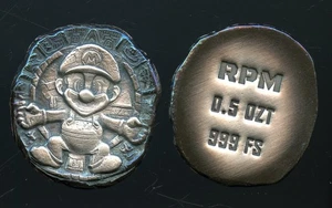 1/2 OZ RIOS Edelmetalle AZTEC Mario Round .999 Fine Silver Limited Bullion - Bild 1 von 1