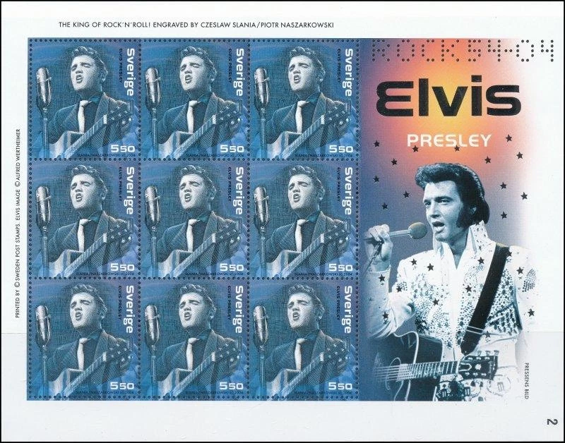 Mini sábana ELVIS PRESLEY Suecia Scott 2493 como nueva 2004 Slania perfecto estado Foto 1 de 1