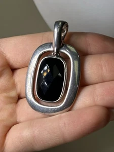 Vintage Joseph Esposito Espo Sterlingsilber großer Anhänger & Onyx - Bild 1 von 5