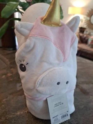 Girl's Bath Unicorn Hooded Towel - Cloud Island White one size White And Pink  - Image 1 of 4