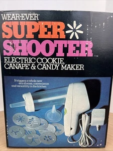 Vintage Wear-Ever Super Shooter Electric Cookie, Canapé Candy Maker 7201 mit Buch - Bild 1 von 11