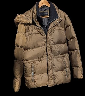 Andrew Marc New York Parka Duck Down Filled Coat Brown (Mens S) Removable Hood  - Image 1 of 4