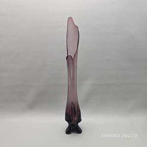 Vintage Wikinger EPIC lila Amethyst Glas drei Folien Zehen geschwungen Vase 22,75" - Bild 1 von 12