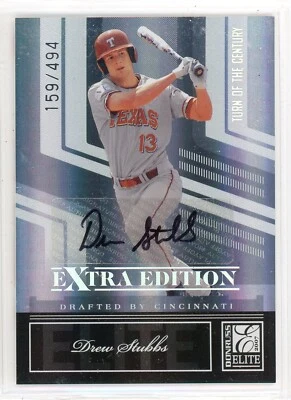 2007 Donruss Elite DREW STUBBS TOTC Autographed Extra Edit. Card #19 Ser#159/494 - Image 1 of 2